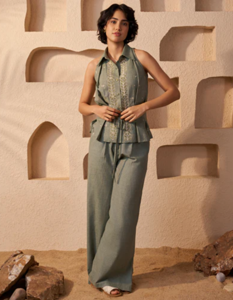 The Olive Khadi Co-ord Set