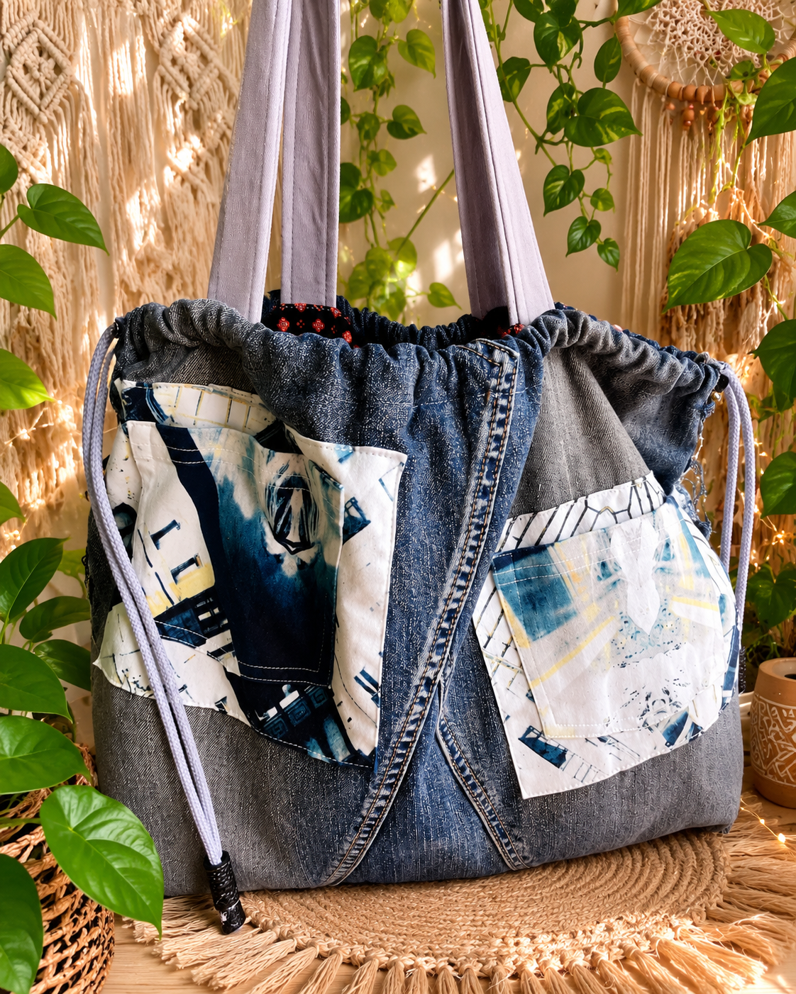 Denim tote bag