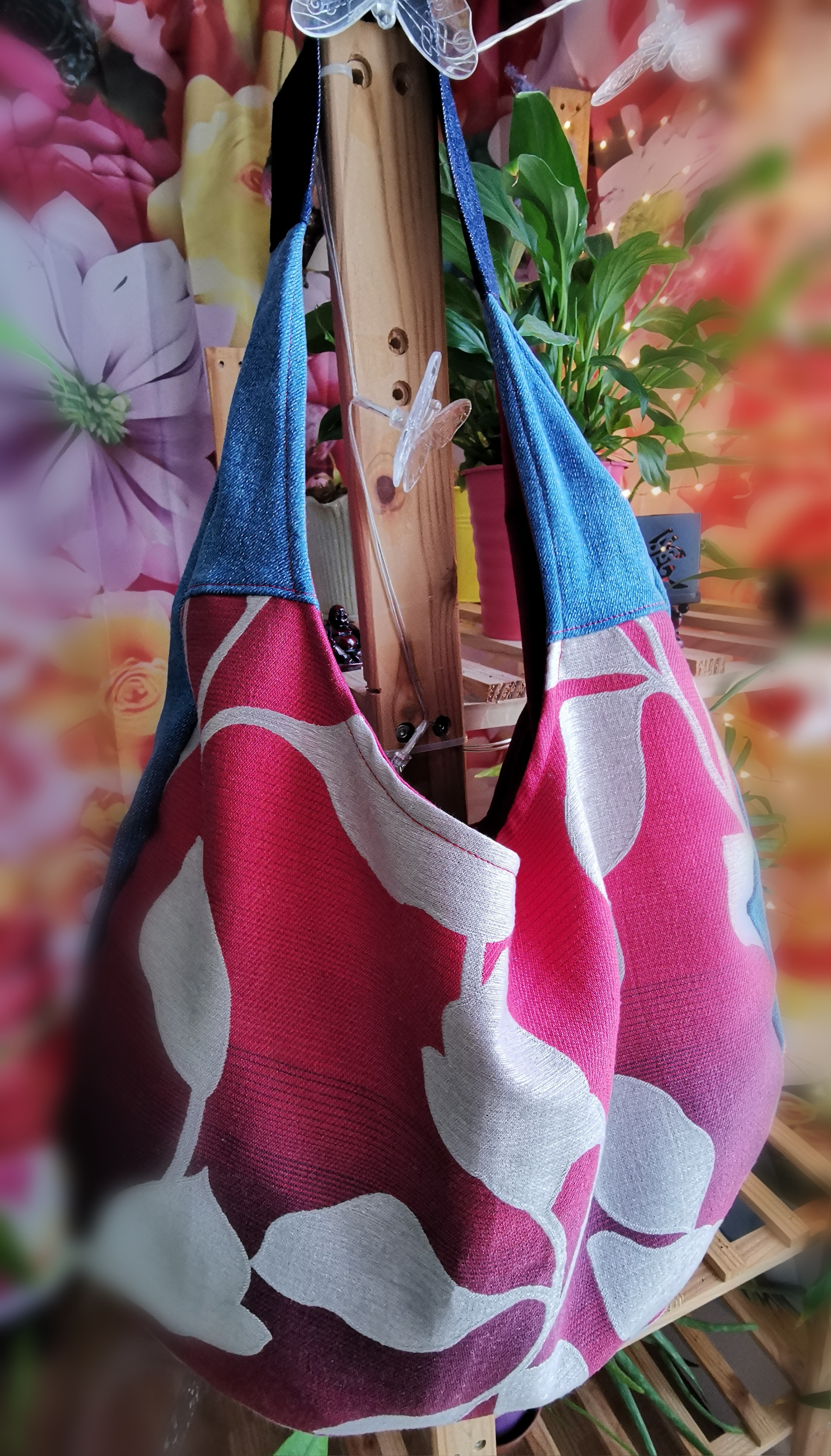 Denim sack bag